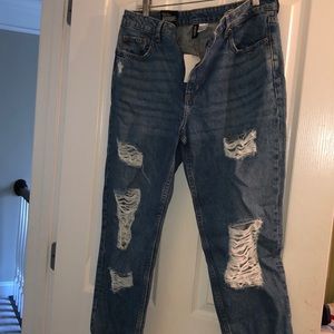 H&M ripped mom jeans